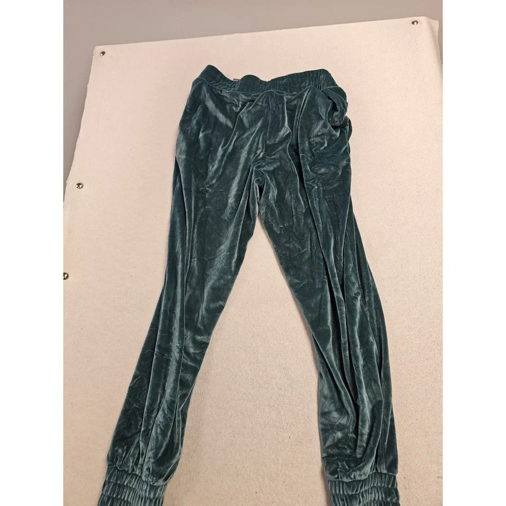 True Religion Mens Teal Green Velour Joggers Velvet Sweatpants Size Medium